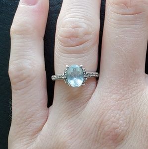 *Sold*Aquamarine diamond ring